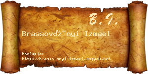 Brassoványi Izmael névjegykártya